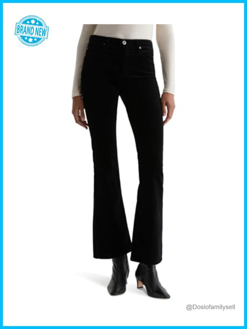 Mid Rise Bootcut Jeans Slim Fit Fitted Five Pocket Denim